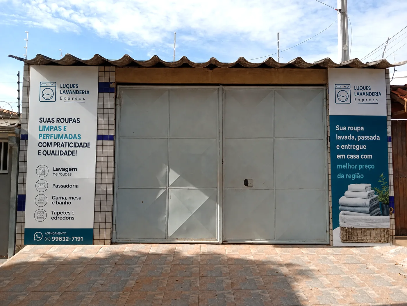 Fachada da Luques Lavanderia Express na Rua José Gabrioti, em Vila Nova Sorocaba